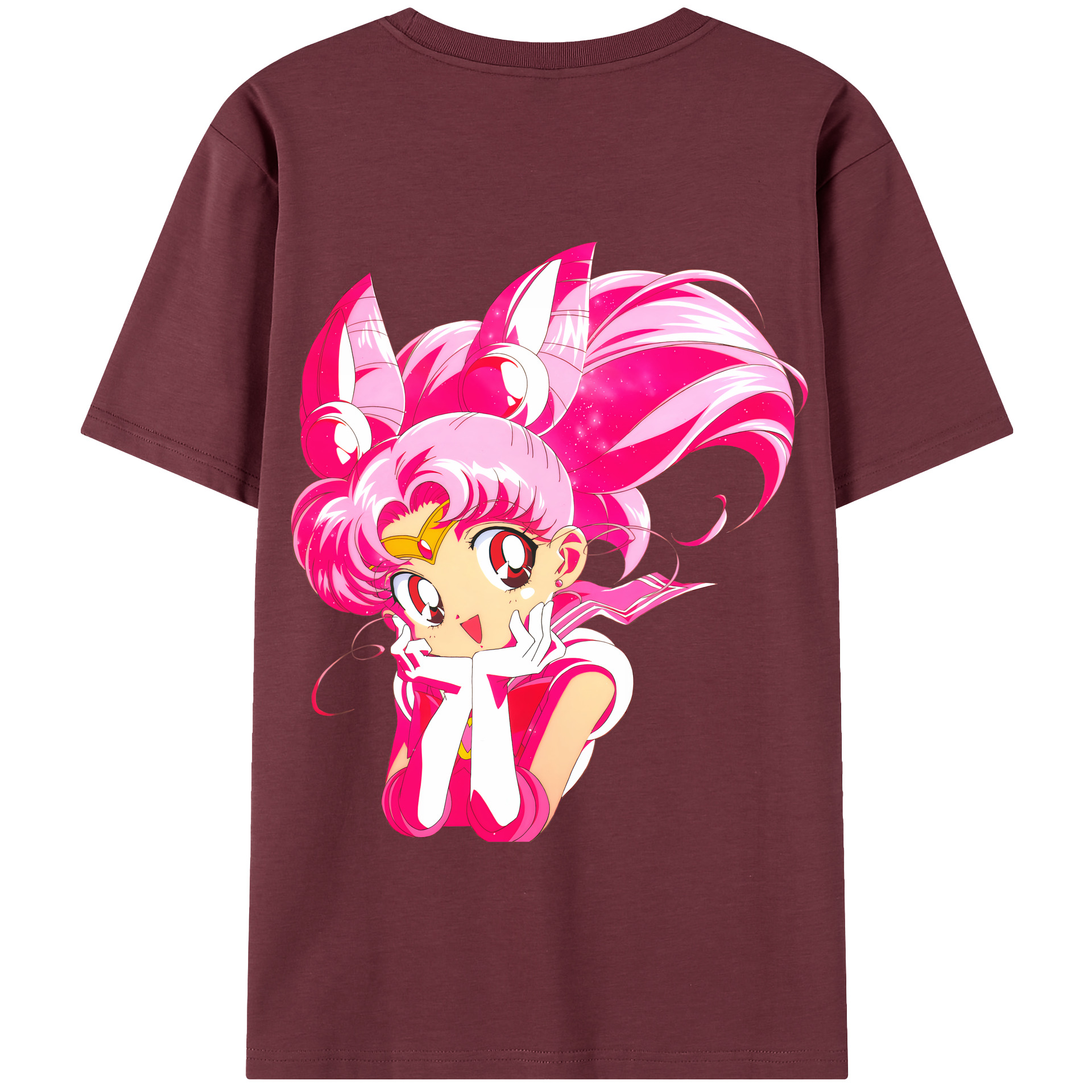 （画像用） 美少女戦士セーラームーン ちびうさ Sailor Moon Chibiusa Tsukino Usagi Small Lady Serenity 綿100％半袖Tシャツ（背面プリント）